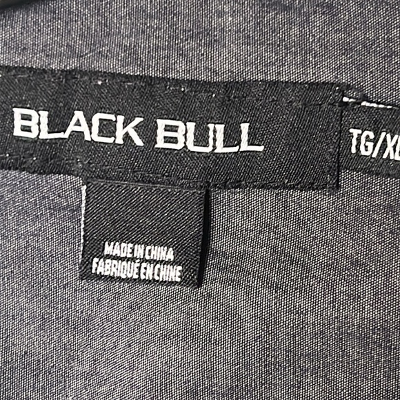 Black Bull Men shirt XL, grey/ blue  two tone, cotton blend ,paisley,office - Picture 4 of 11